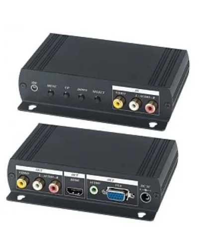 AD001HH. Преобразователь композитного видео и аудиосигналов в VGA и HDMI. SC&T в Костроме