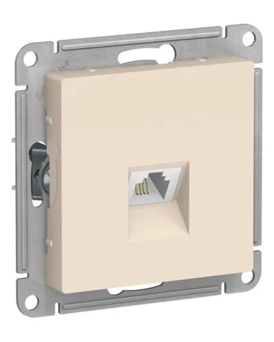 AtlasDesign розетка RJ11 1-местная, скрытой установки, механизм, бежевый (ATN000281). Розетка телефонная. Systeme Electric в Костроме