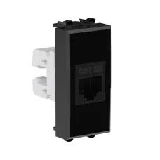 Розетка RJ-45, кат.5E, Avanti, 1 модуль, черный квадрат (4402661): Розетка компьютерная модульная