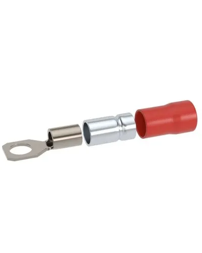 Наконечник НКИ 0,25-1,5 М5 (D5,3мм) с отверстием под винт (100 шт) (2A5P-DS-PVC). Наконечник с отверстием под винт и изолированным фланцем ПВХ, двойная гильза. ДКС в Костроме