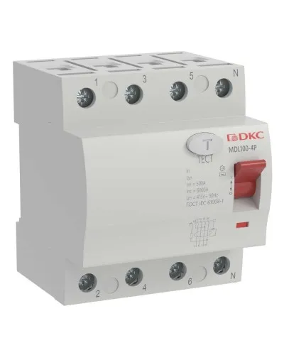 YON MAX MDL100 ВДТ, 4P, 30mA, 63A, АС (MDL100-4P2-63-AC). Автоматический выключатель дифференциальный (УЗО). ДКС в Костроме