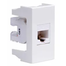 Розетка RJ-45 Viva 1 модуль кат.6A белая (45058). Розетка компьютерная экранированная с одним разъёмом. ДКС