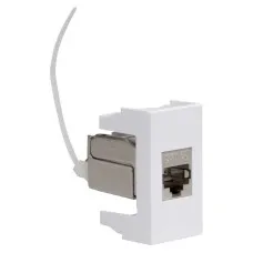 Розетка RJ-45 Viva 1 модуль кат.6A белая (45078). Розетка компьютерная экранированная с одним разъёмом. ДКС