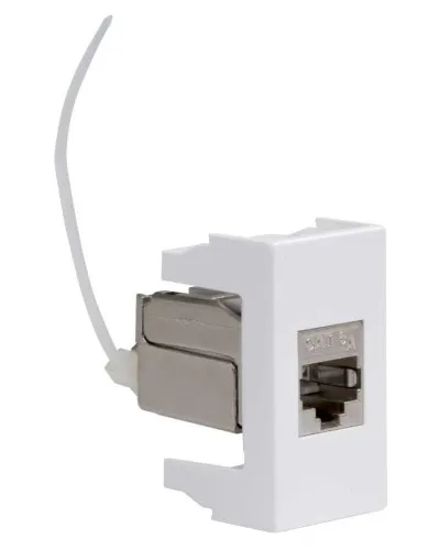 Розетка RJ-45 Viva 1 модуль кат.6A белая (45078). Розетка компьютерная экранированная с одним разъёмом. ДКС в Костроме