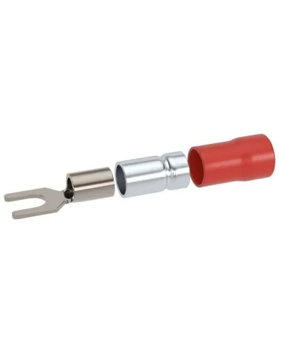 Наконечник вилочный НВИ 0,25-1,5 М3,5 (D3,7мм) (100 шт) (2A135P-DS-PVC). Наконечник вилочный с изолированным фланцем ПВХ, двойная гильза. ДКС в Костроме