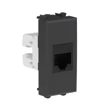 Розетка RJ-45, кат.5E, Avanti, 1 модуль, черный матовый (4412661): Розетка компьютерная модульная
