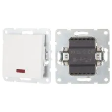 Выключатель 1-клавиша c индикатором 16 A, 250 B, белый LK60 (860204-1). Выключатель. Экопласт