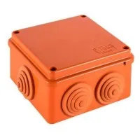 Коробка JBS100 100х100х55, 6 вых., 9P (0,15…4мм²) (43457HF): Коробка монтажная, огнестойкая, без галогена