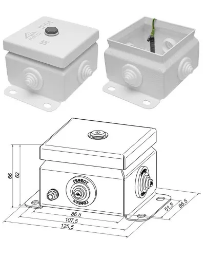 КМ IP55-0808 (без DIN рейки). Коробка монтажная электротехническая. Гефест в Костроме