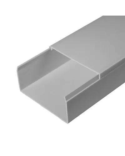 Короб 80х40 (Промрукав) (PR03.0079). Кабель-канал с двойным замком серый 80х40. Промрукав в Костроме