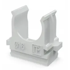 Крепеж-клипса для труб АБС-пластик в п/э D16 (100 шт) (PR.02616). Крепление для труб ПВХ. Промрукав