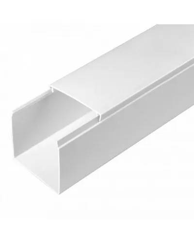 Короб 60х60 (Промрукав) (PR.0325213). Кабель-канал с двойным замком белый 60х60. Промрукав в Костроме